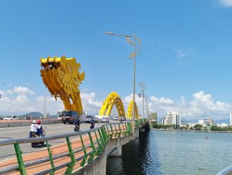 The Dragon Bridge is Da Nang's most famous landmark
